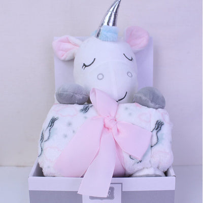 Cozy Unicorn Themed Baby Blanket With Soft Toy Blankets Iluvlittlepeople 