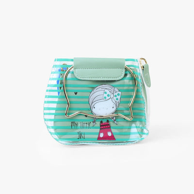 Stylish Green Themed Clear Holographic Clutch Bag Bags Iluvlittlepeople Standard Green Modern