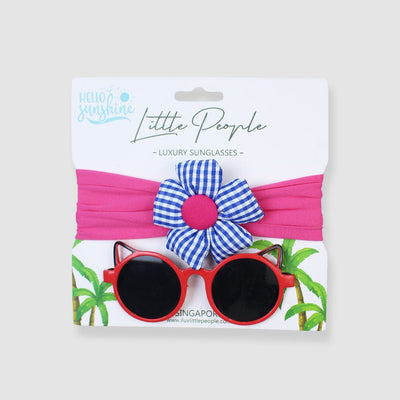 Stylish Little Kids Sunglasses & Headband Sunglasses & Band Iluvlittlepeople Sandard Red 