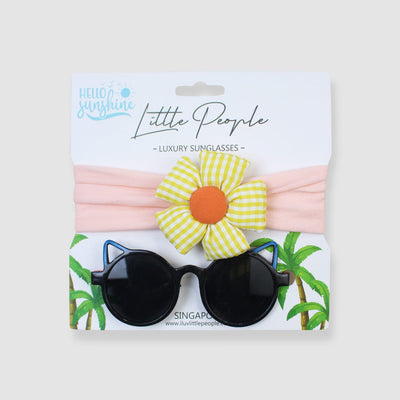 Stylish Little Kids Sunglasses & Headband Sunglasses & Band Iluvlittlepeople Sandard Black 