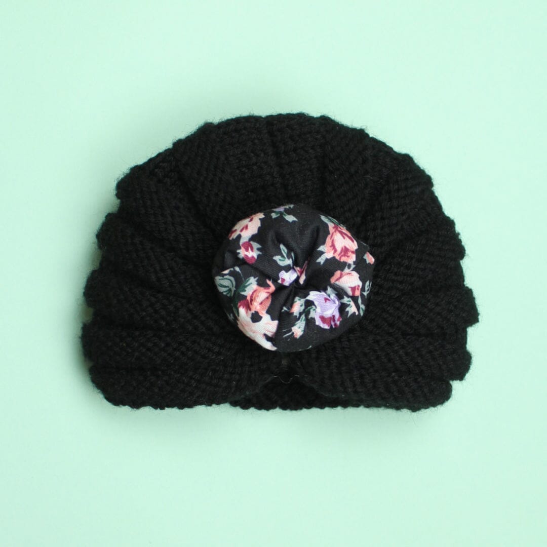 Modern & Stylish Turban Cap - Little People Gears Caps Iluvlittlepeople 0-24 Months Modern Black