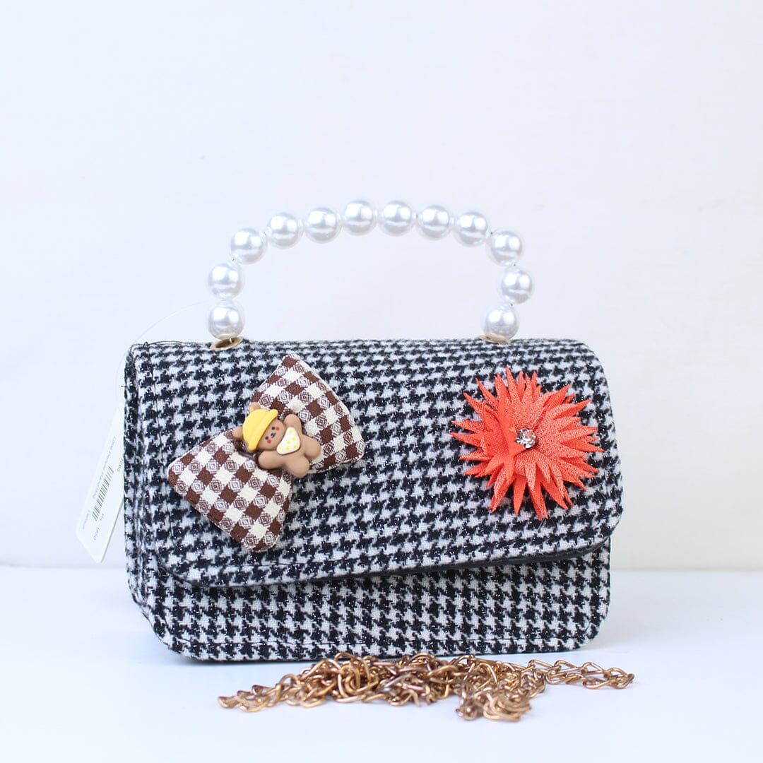 Cute & Stylish Black Themed Pearl Handbag Bags Iluvlittlepeople 