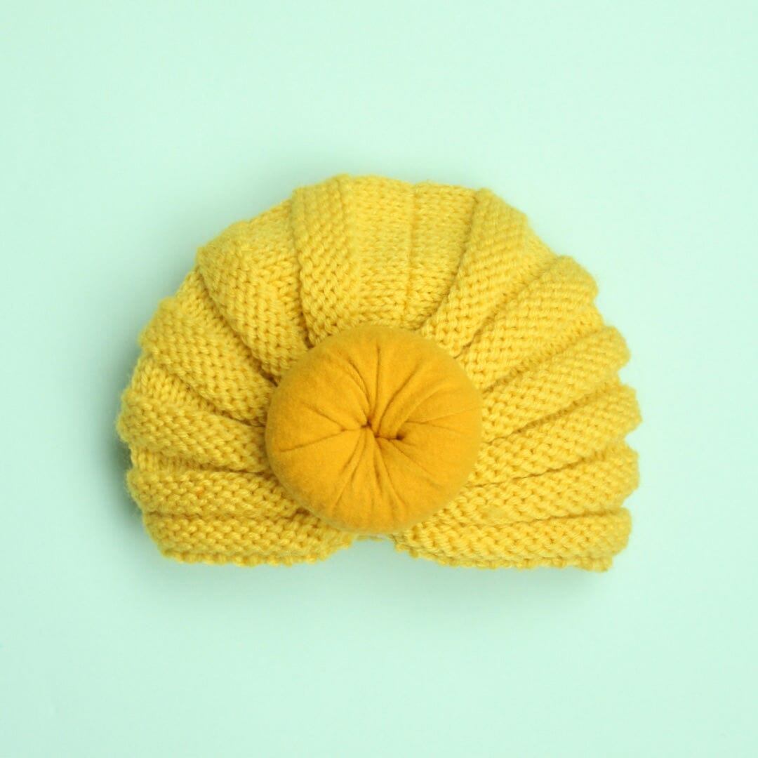 Modern & Stylish Turban Cap - Little People Gears Caps Iluvlittlepeople 0-24 Months Modern Yellow