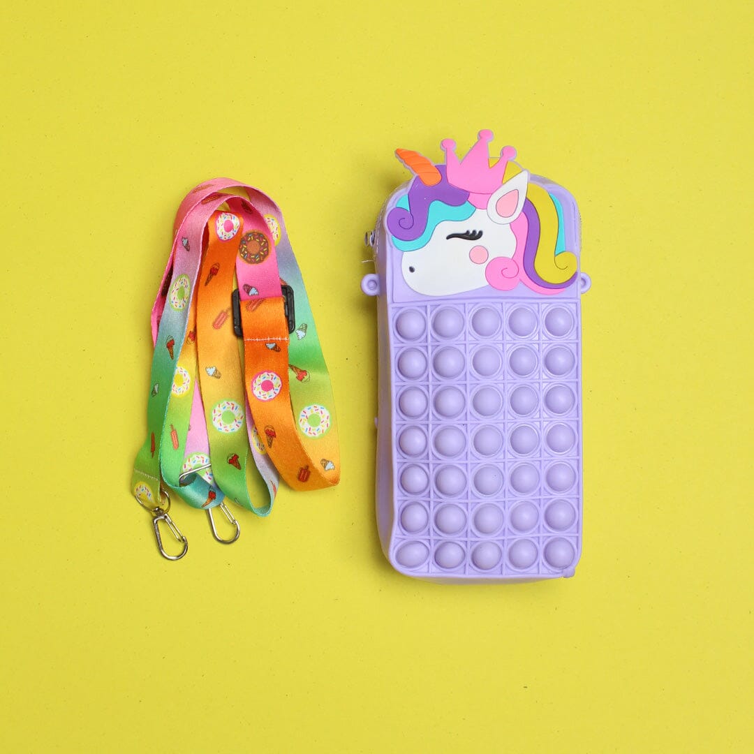 Dashing Purple Unicorn Silicone Geometry Box Bags Iluvlittlepeople Standard Purple Modern