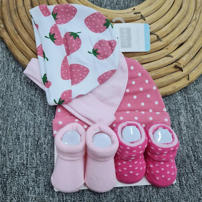 Modern Baby Caps & Socks Set Caps Iluvlittlepeople 0-9 Months Modern Pink