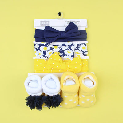 Attractive Little People Gears - 5Pcs Headband & Socks Set Socks Set Iluvlittlepeople 0-24 Months Multi Stylish