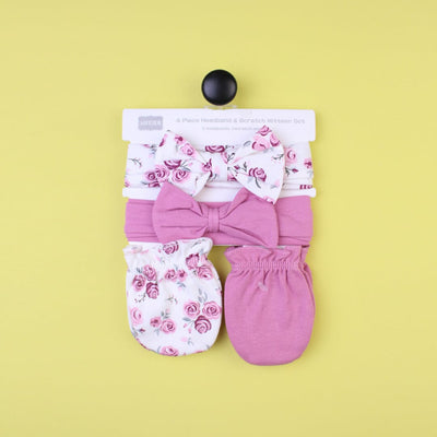 Attractive Baby Hat & Mitten Set - Little People Gears Hat & Mitten Set Iluvlittlepeople 0-24 Months Pink Stylish