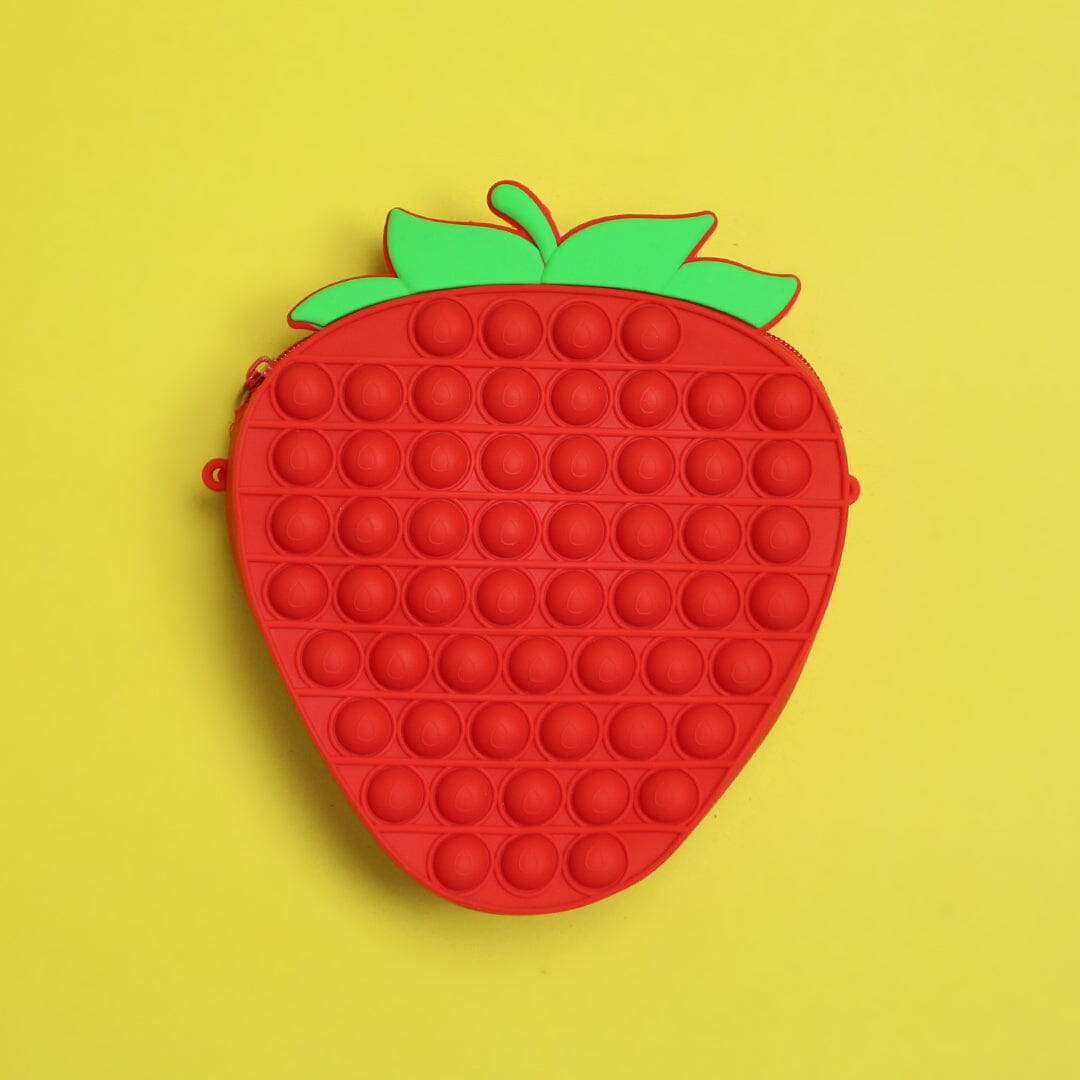 Cute Strawberry Shaped Red Themed Popit Bag For Kids Bags Iluvlittlepeople 