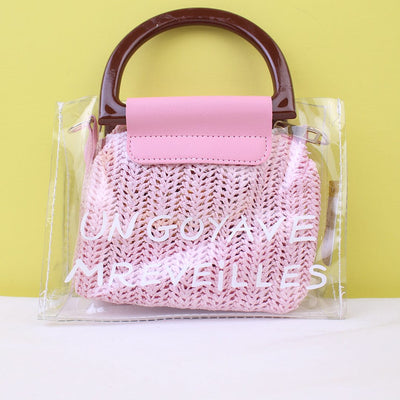 Stylish Pink Themed Clear Holographic Clutch Bag Bags Iluvlittlepeople 