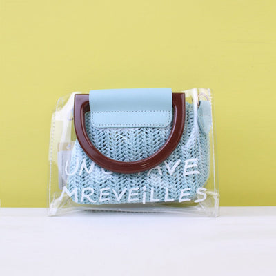 Stylish Aqua Themed Clear Holographic Clutch Bag Bags Iluvlittlepeople Standard Aqua Modern