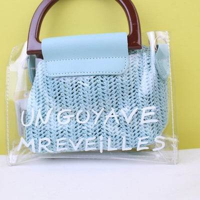 Stylish Aqua Themed Clear Holographic Clutch Bag Bags Iluvlittlepeople 