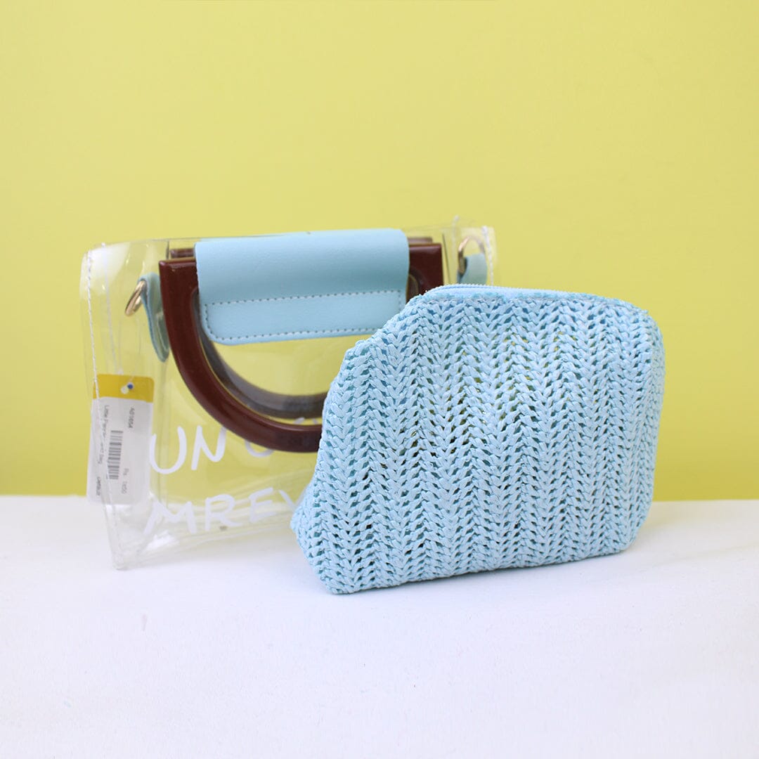 Stylish Aqua Themed Clear Holographic Clutch Bag Bags Iluvlittlepeople 