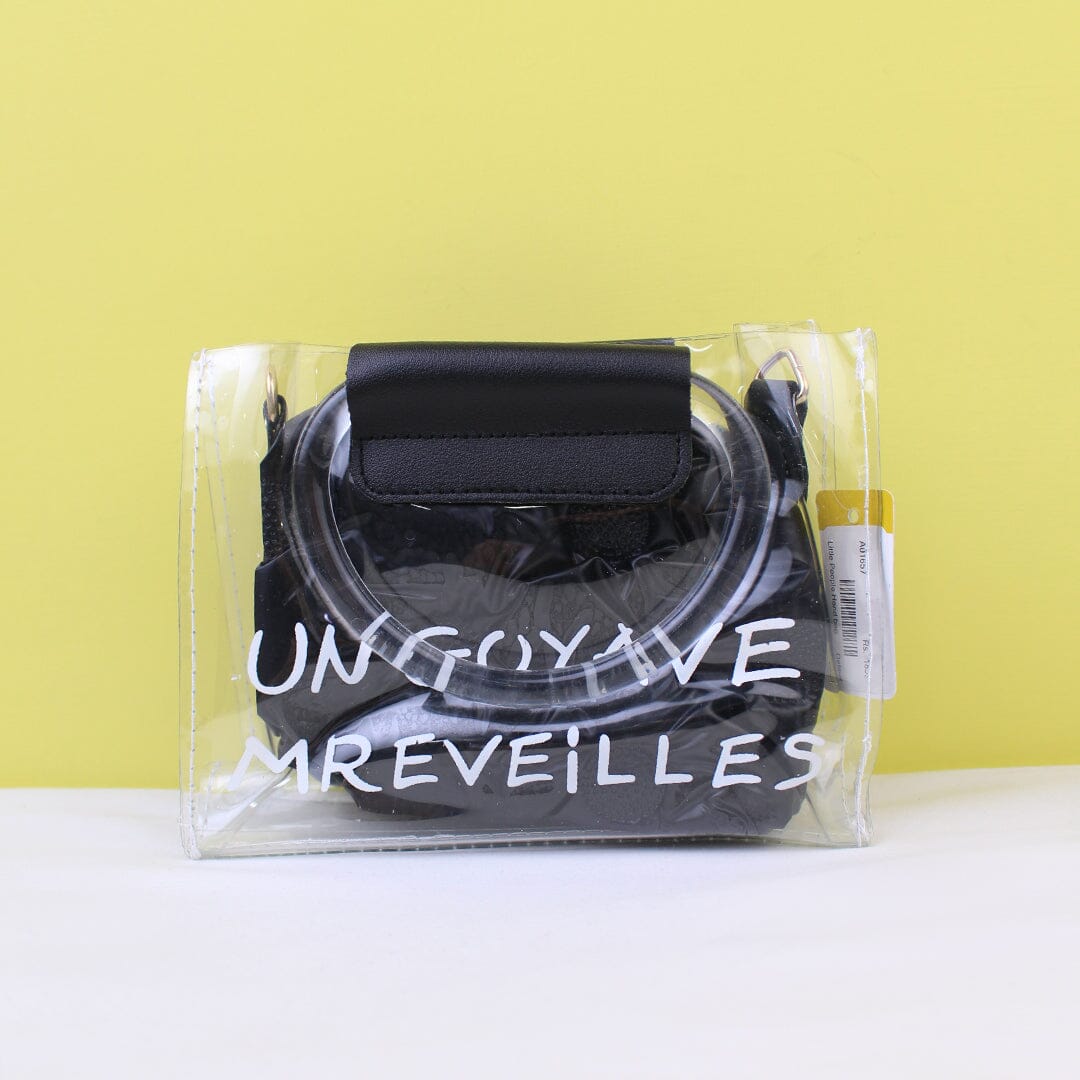Stylish Black Themed Clear Holographic Clutch Bag Bags Iluvlittlepeople Standard Black Modern