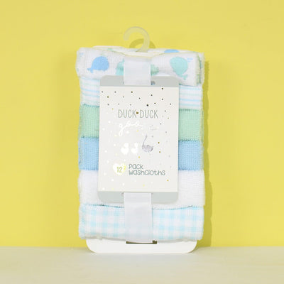 Stylish Comfy Baby Wash Cloths - Little People Gears Wash Cloths Iluvlittlepeople 0-24 Months Blue Modern