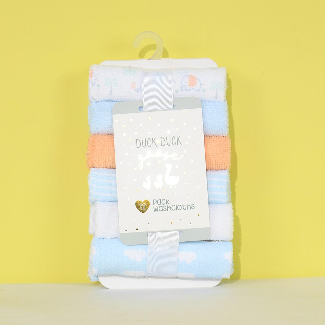 Stylish Comfy Baby Wash Cloths - Little People Gears Wash Cloths Iluvlittlepeople 0-24 Months Blue Modern