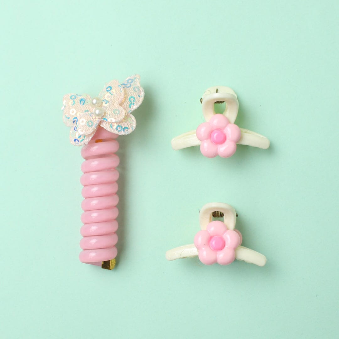 Stylish Baby Girl Spiral Hair Ties - Little People Gears Spiral Hair Ties Iluvlittlepeople Standard Pink Female