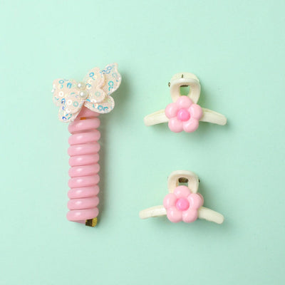 Stylish Baby Girl Spiral Hair Ties - Little People Gears Spiral Hair Ties Iluvlittlepeople Standard Pink Female