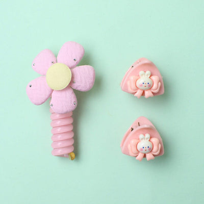 Stylish Baby Girl Spiral Hair Ties - Little People Gears Spiral Hair Ties Iluvlittlepeople Standard Baby Pink Female