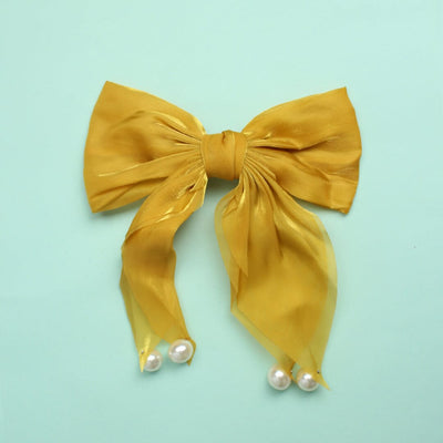 Stylish Hair Bow Clip - Little People Gears Hair Bow Clip Iluvlittlepeople Standard Yellow 