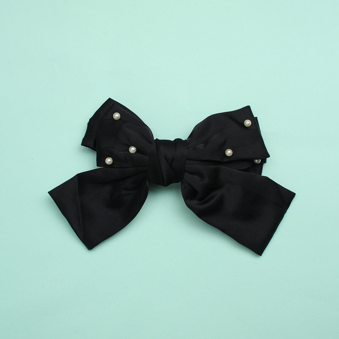 Stylish Hair Bow Clip - Little People Gears Hair Bow Clip Iluvlittlepeople Standard Black 