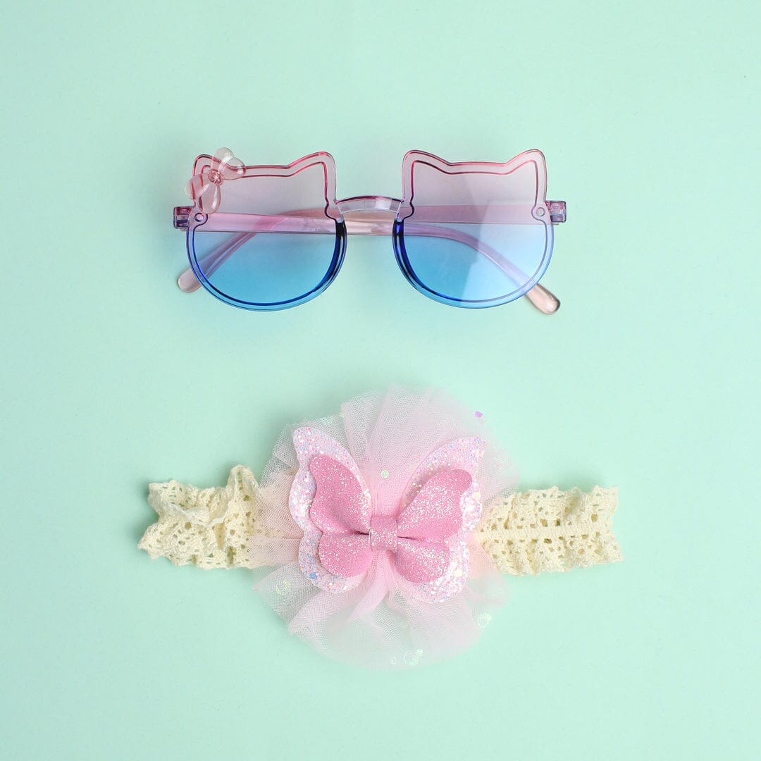 Stylish Sunglasses & Headband - Little People Gears Sunglasses & Headband Iluvlittlepeople Standard Pink 