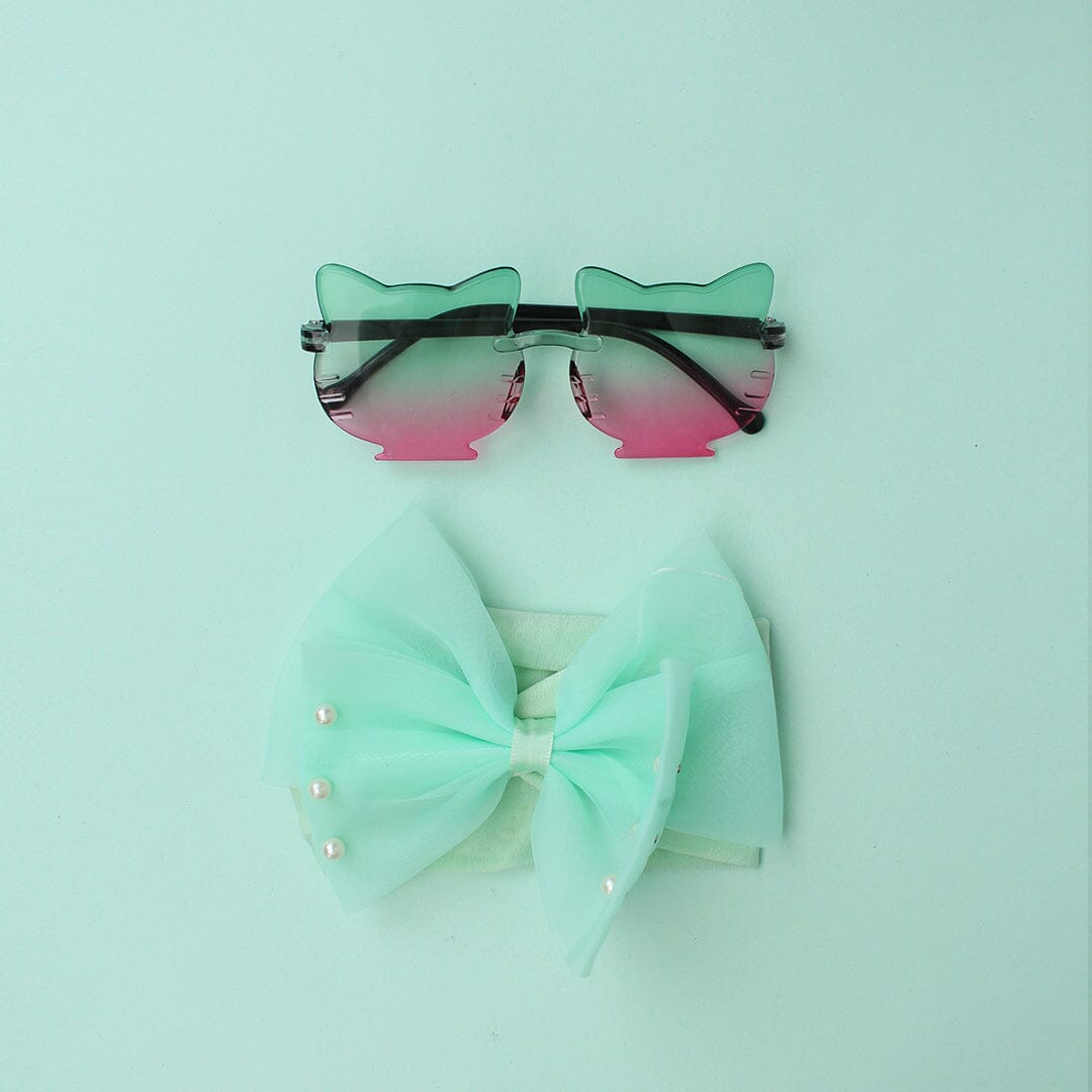 Stylish Sunglasses & Headband - Little People Gears Sunglasses & Headband Iluvlittlepeople Standard Green Modern