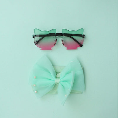 Stylish Sunglasses & Headband - Little People Gears Sunglasses & Headband Iluvlittlepeople Standard Green Modern