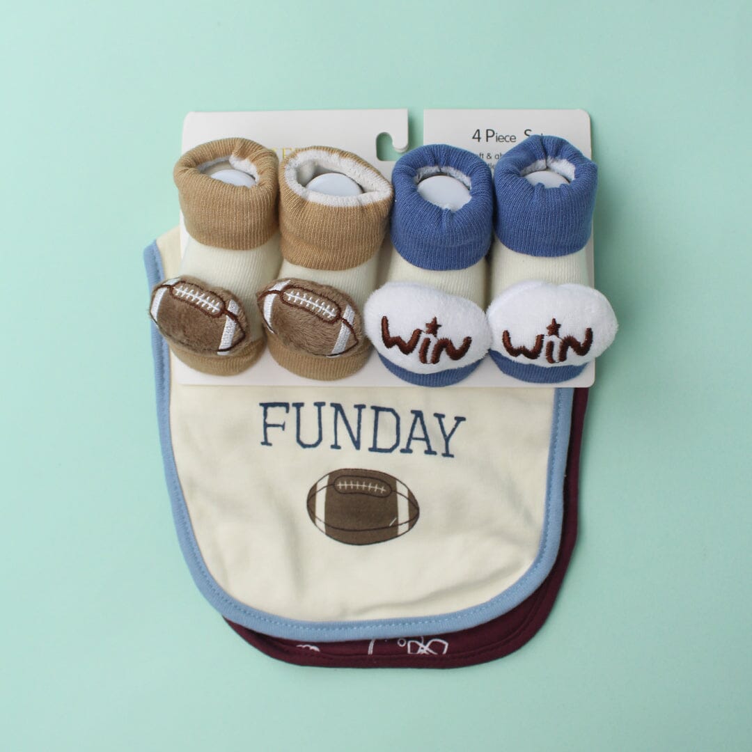 Decent Comfy Bibs & Socks Set - Little People Gears Bibs Set Iluvlittlepeople 0-24 Months Multi Cotton