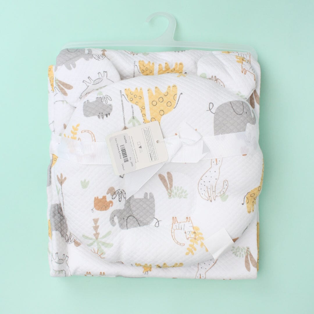 Modern Baby Pillow & Blanket - Little People Gears Baby Pillow Iluvlittlepeople 0-24 Months White Modern