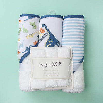 Stylish Comfy Baby Wash Cloths - Little People Gears Wash Cloths Iluvlittlepeople 0-24 Months Blue Modern