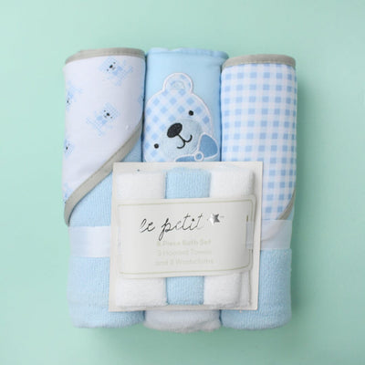 Stylish Comfy Baby Wash Cloths - Little People Gears Wash Cloths Iluvlittlepeople 0-24 Months Blue Modern