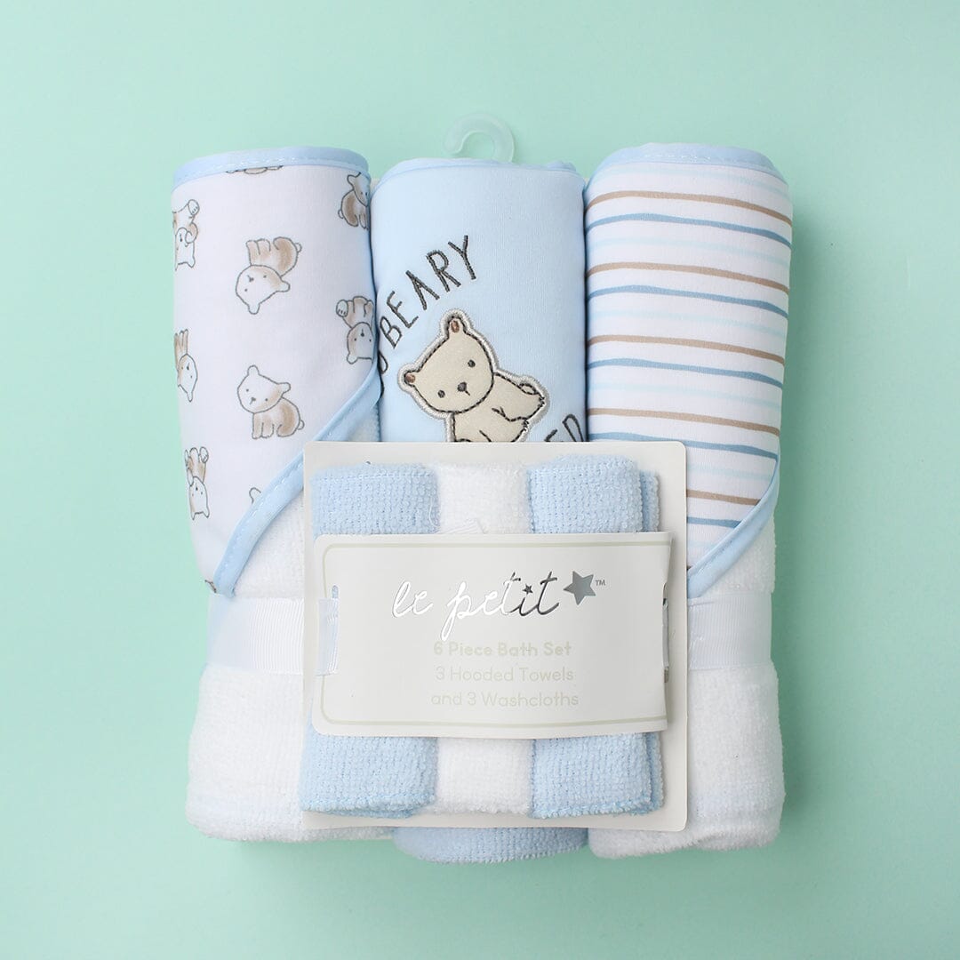 Stylish Comfy Baby Wash Cloths - Little People Gears Wash Cloths Iluvlittlepeople 0-24 Months Blue Modern