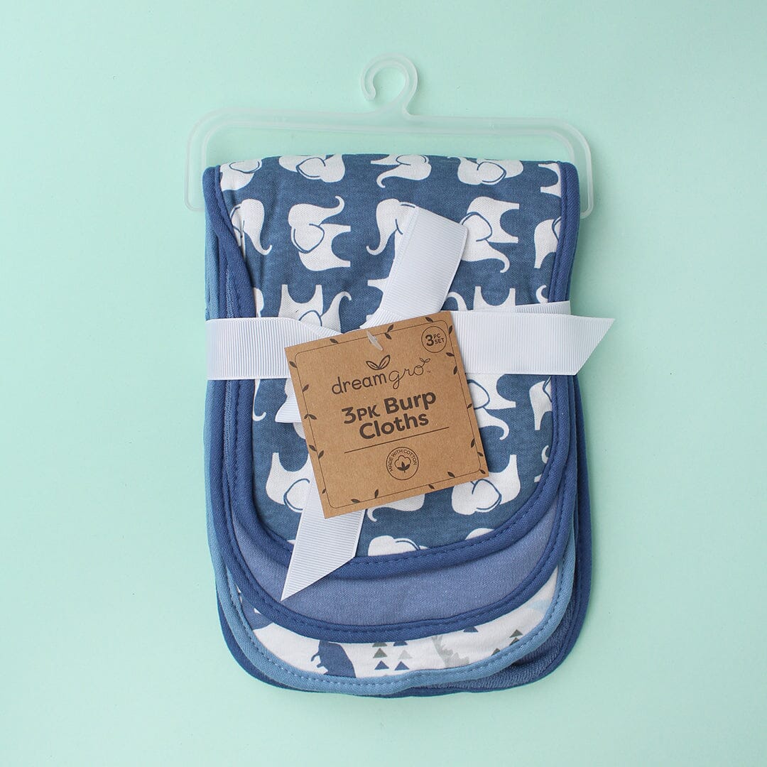 Cozy Comfy Baby Burp Cloths - Little People Gears Burp Cloths Iluvlittlepeople 0-24 Months Blue Modern