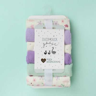 Modern Baby Wash Cloths - Little People Gears Wash Cloths Iluvlittlepeople 0-24 Months Purple Modern