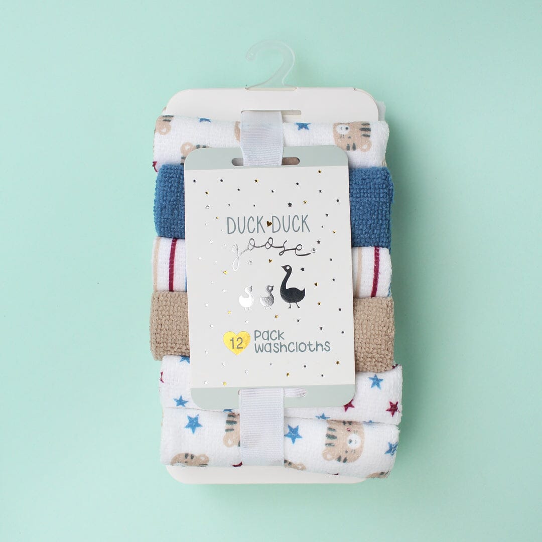 Modern Baby Wash Cloths - Little People Gears Wash Cloths Iluvlittlepeople 0-24 Months Brown Modern