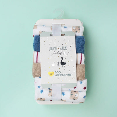 Modern Baby Wash Cloths - Little People Gears Wash Cloths Iluvlittlepeople 0-24 Months Brown Modern