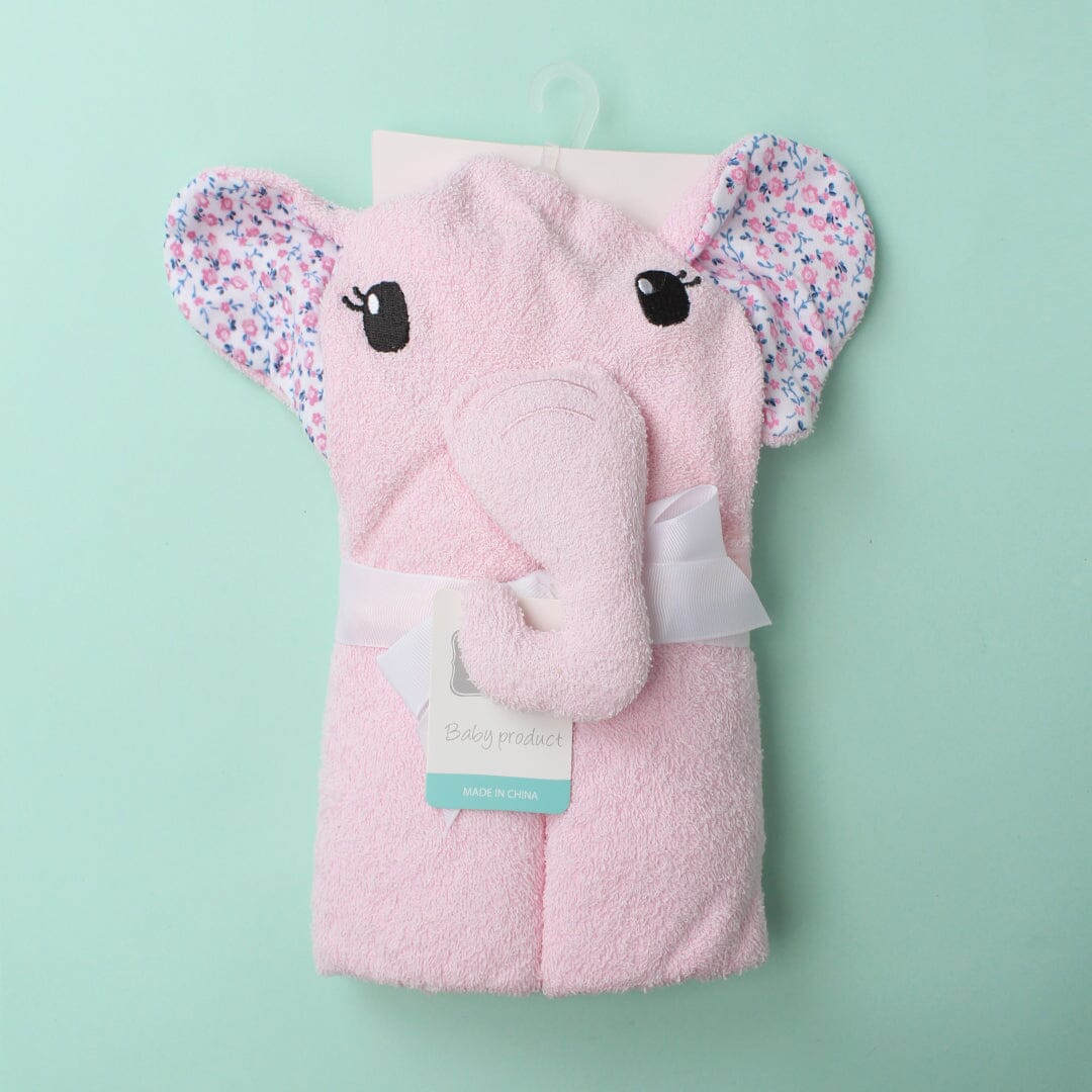 Cozy Hooded Baby Towel - Little People Gears Towels Iluvlittlepeople 0-24 Months Pink Modern