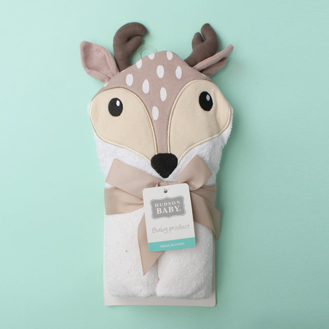 Cozy Hooded Baby Towel - Little People Gears Towels Iluvlittlepeople 0-24 Months Brown Modern