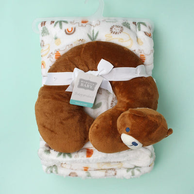 Cozy Baby Blanket & Character Pillow - Little People Gears Blankets Iluvlittlepeople 0-24 Months Brown Modern