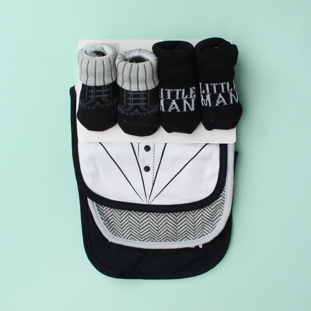 Decent Comfy Bibs & Socks Set - Little People Gears Bibs Set Iluvlittlepeople 0-24 Months Black Cotton