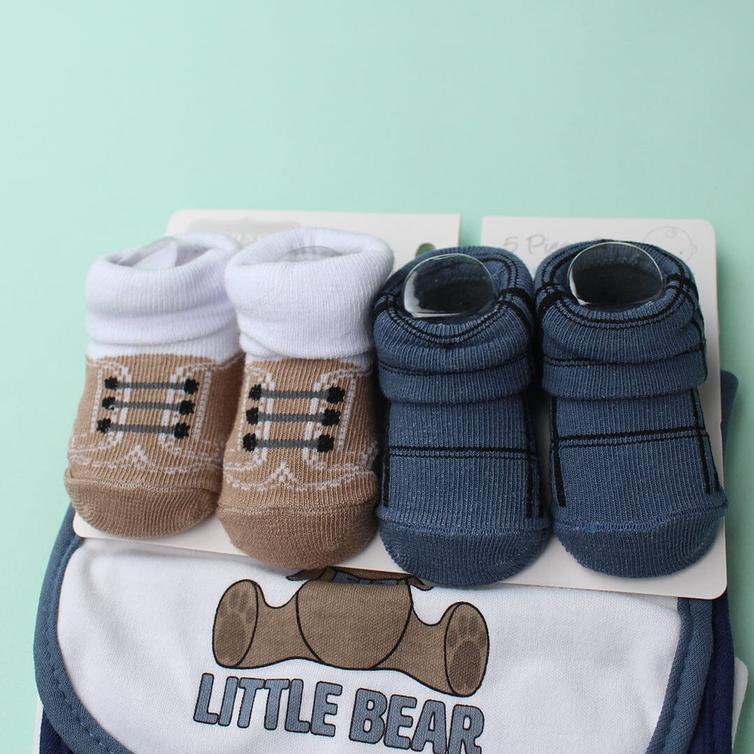 Decent Comfy Bibs & Socks Set - Little People Gears Bibs Set Iluvlittlepeople 
