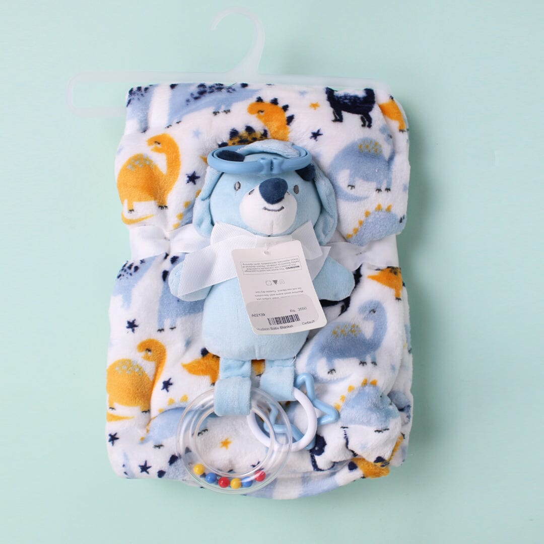 Cozy Baby Blanket & Special Toy - Little People Gears Blankets Iluvlittlepeople 0-24 Months Blue Modern