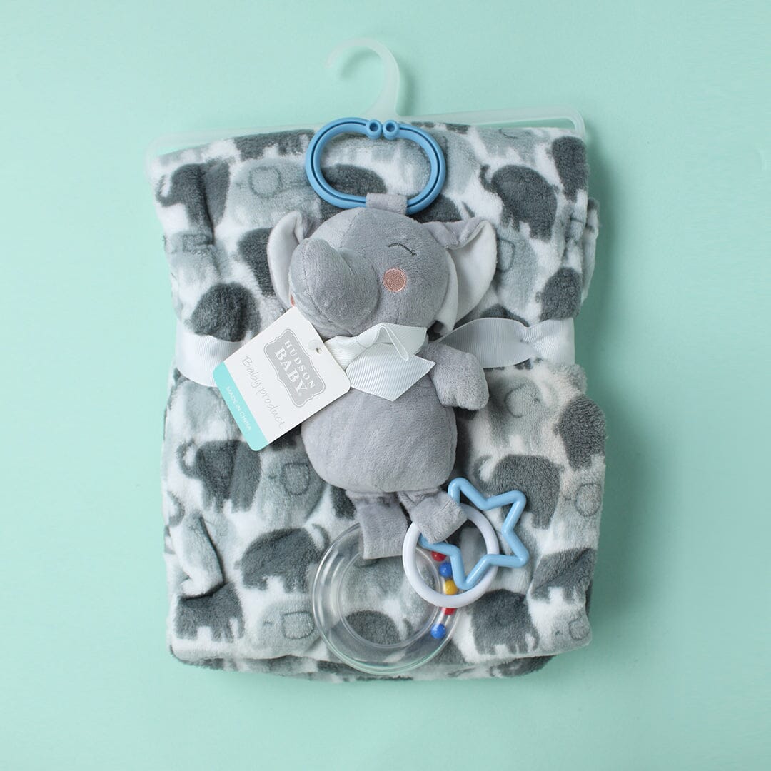 Cozy Baby Blanket & Special Toy - Little People Gears Blankets Iluvlittlepeople 0-24 Months Grey Modern