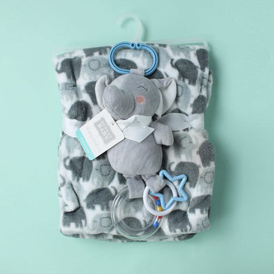 Cozy Baby Blanket & Special Toy - Little People Gears Blankets Iluvlittlepeople 0-24 Months Grey Modern