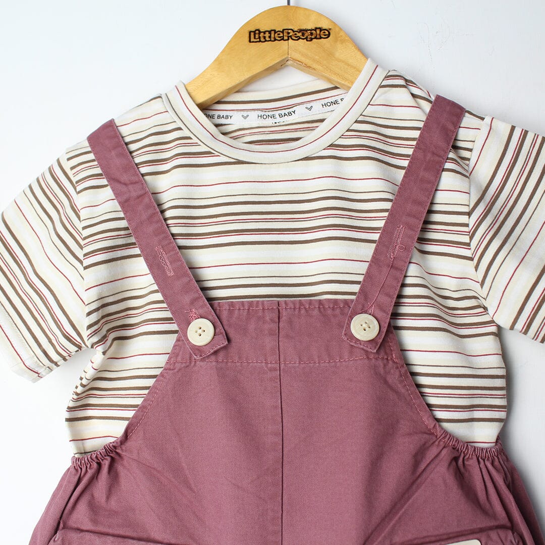 Fancy Maroon Themed 2Pc Little Kids Dangri Set Dangri Set Iluvlittlepeople 