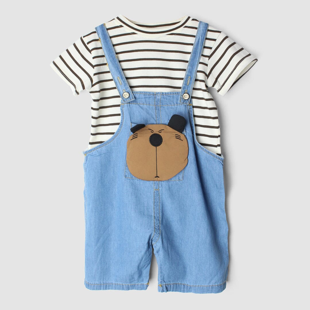 Desire Blue Themed 2Pc Little Kids Dangri Set Dangri Set Iluvlittlepeople 9-12 Months Summer Blue