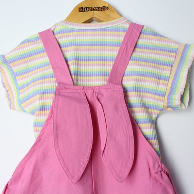 Delighted Pink Themed 2Pc Little Kids Dangri Set Dangri Set Iluvlittlepeople 