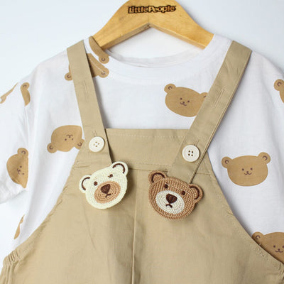 Astonish Brown Themed 2Pc Little Kids Dangri Set Dangri Set Iluvlittlepeople 