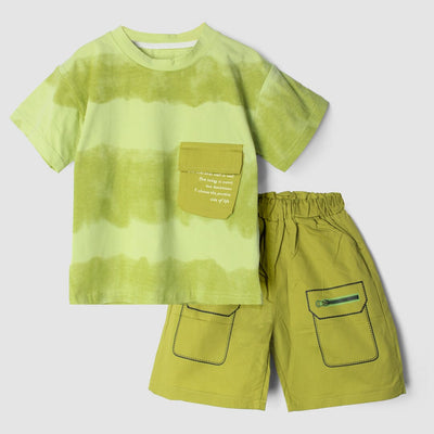 Fancy Green Themed 2Pc Little Kids Set Dangri Set Iluvlittlepeople 6-9 Months Summer Green