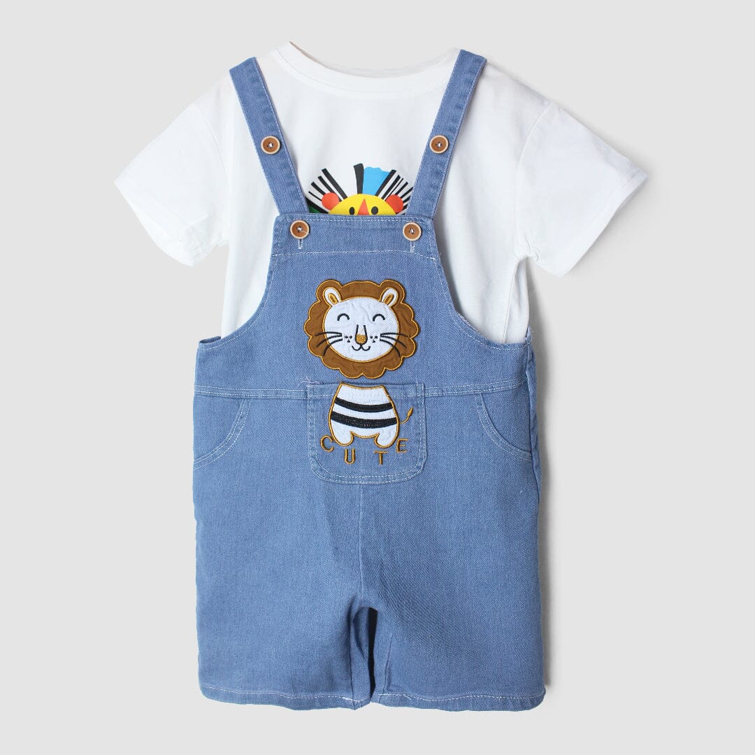 Desire Blue Themed 2Pc Little Kids Dangri Set Dangri Set Iluvlittlepeople 6-9 Months Summer Blue